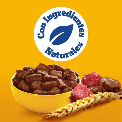 Pedigree - Sobres Para Perro, Raza Pequeña, Sabor Res En Filetes, Con Ingredientes Naturales, Proteínas Y Fibra, 24 Sobres, 100g C/u