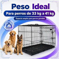 Jaula Metálica Plegable Fancy Pets Para Perro 1 M 42 In 2 Puertas Para Perros De 33 A 41 Kg Base Metálica Removible, Bandeja Plástica Extraíble Y Agarradera