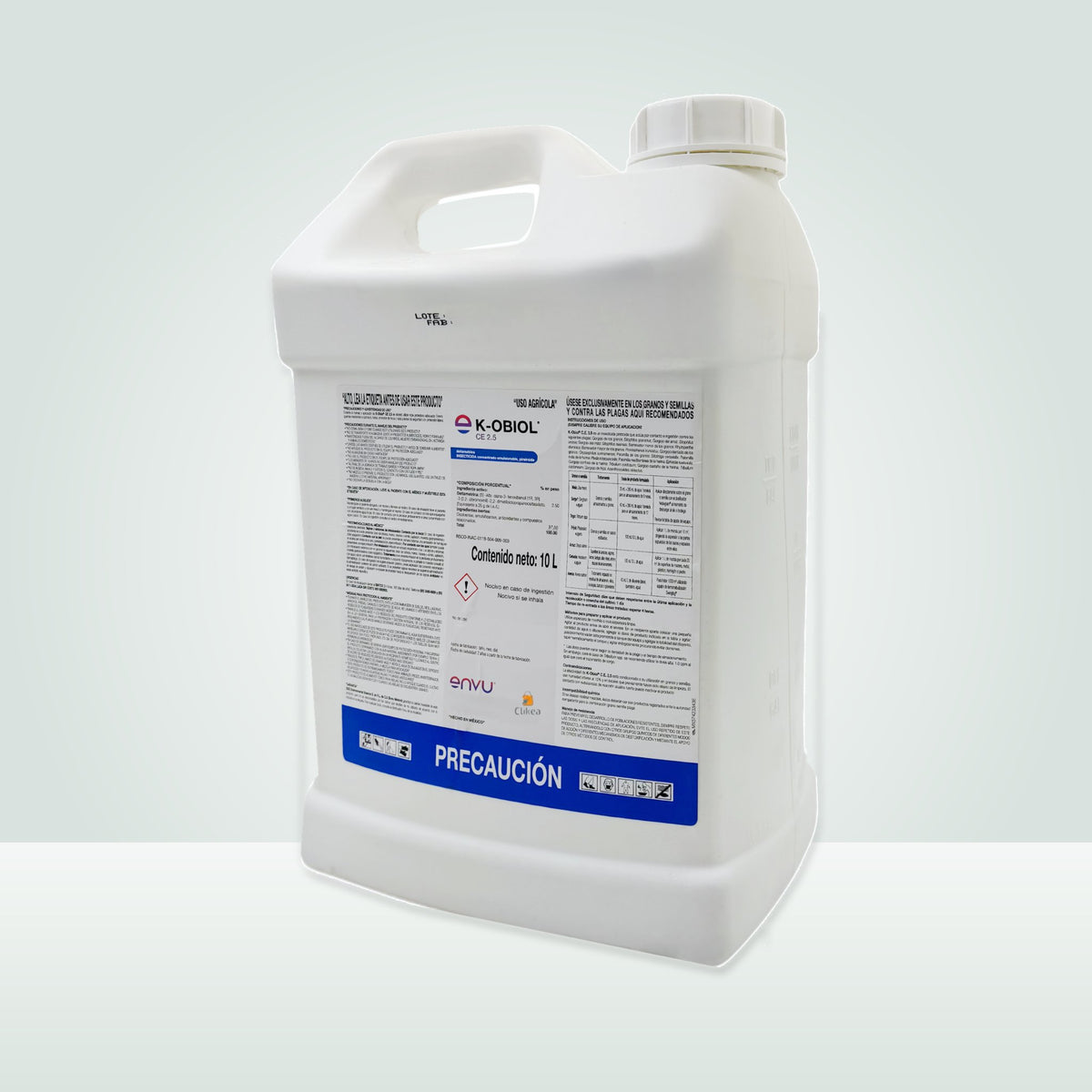 K-O Biol CE 2.5 Envu 10 L — envase completo en contexto de estudio