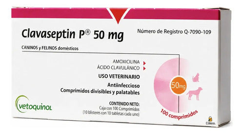 Vetoquinol Clavaseptin 50 Mg Caninos Y Felinos Domesticos