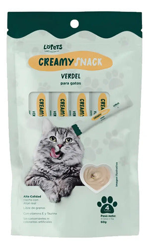 Lopets Creamy Snack Para Gato 60 Grs Verdel