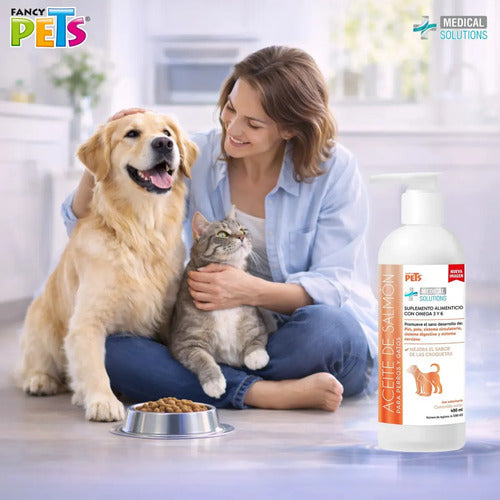 Aceite De Salmón Omega 3 Y 6 Para Perros Y Gatos 490 Ml