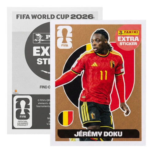 Extra Stickers Originales Panini Mundial 2026 A Elegir Jeremy Doku Bronce 2026