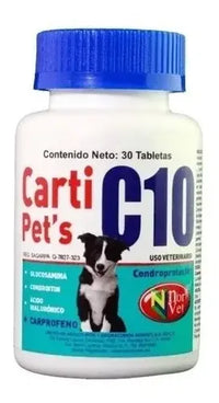 Tabletas Carti Pets C10 Frasco 30 Tabletas Condroprotectoras