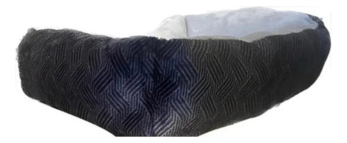 Cama Dmc Cozy Pet Extra Comfort Para Mascotas Con Estampado Negro Negro/plata