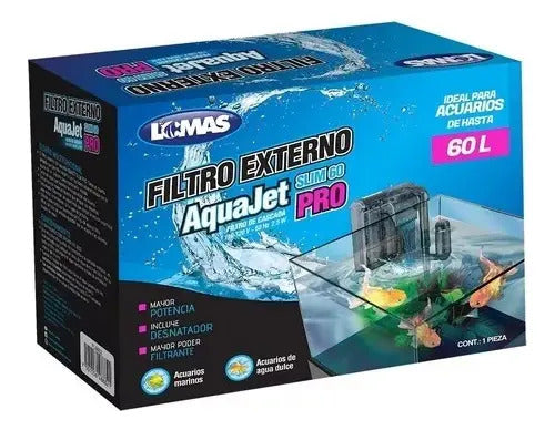 Filtro Externo De Cascada Aquajet Slim Pro 60 Litros Pecera