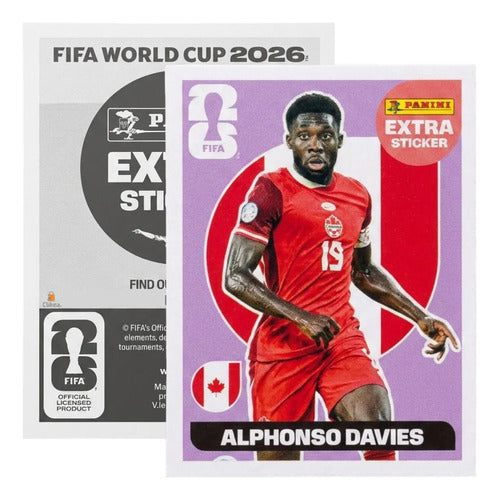 Extra Stickers Originales Panini Mundial 2026 A Elegir Alphonso Davies Morado 2026