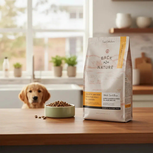 Alimento Back 2 Nature Alimento Holístico Piel Y Pelo Saludable Para Perro Adulto Todos Los Tamaños Sabor Cordero Y Salmón