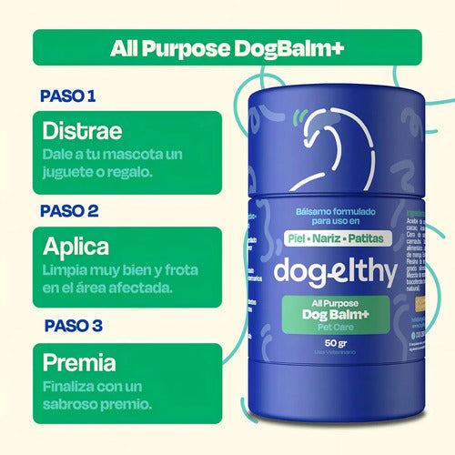 Dogelthy Bálsamo Hidratante Para Perros Patitas Nariz 50g Antirresequedad