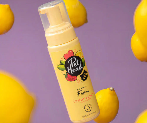 Pet Head Shampoo Seco Sin Enjuague Para Gato 200ml Limonada Fresa Lemonberry