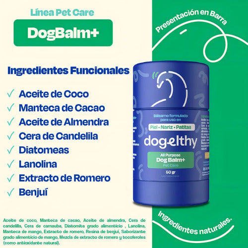 Dogelthy Bálsamo Hidratante Para Perros Patitas Nariz 50g Antirresequedad