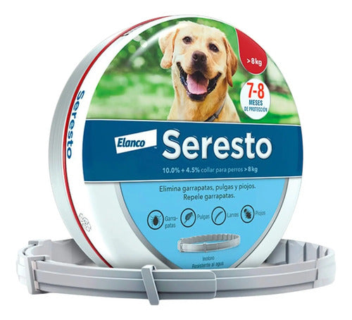 Collar Seresto Tamaño A Elegir Perros Gatos Repelente Elanco · Gris · Liso · MAYOR MAS 8KG