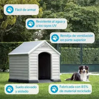 Casa Grande Para Perros Razas Medianas Y Grandes Exteriores Gris