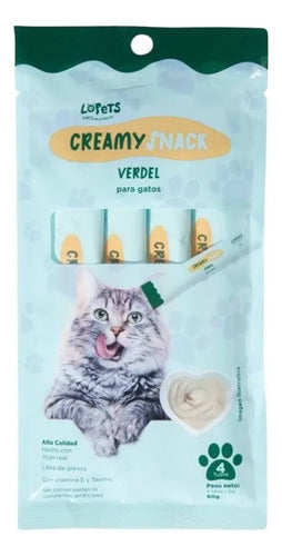Lopets Creamy Snack Para Gato 60 Grs Verdel