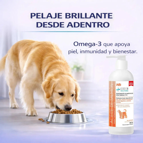 Aceite De Salmón Omega 3 Y 6 Para Perros Y Gatos 490 Ml