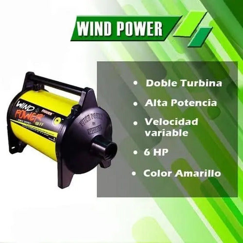 Secadora Para Mascotas Wind Power Velocidad Variable 10 Amp Color Amarillo 1000w