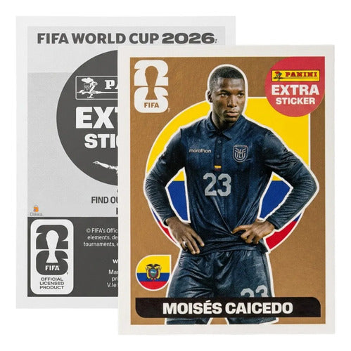 Extra Stickers Originales Panini Mundial 2026 A Elegir Moisés Caicedo Bronce 2026