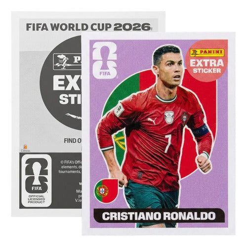 Extra Stickers Originales Panini Mundial 2026 A Elegir Cristiano Ronaldo Morado 2026