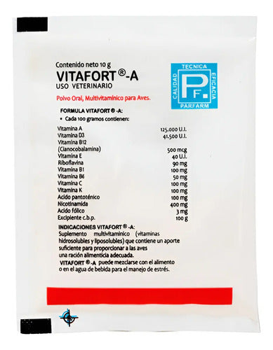 Vitafort A 10 Sobres De 10 Gramos & Polvo Oral Parfarm Aves