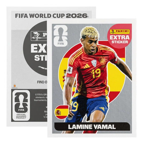 Extra Stickers Originales Panini Mundial 2026 A Elegir Lamine Yamal Plata 2026