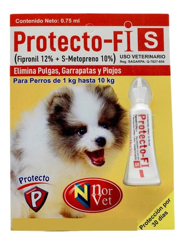 Protecto Fi S Fipronil 12% Antipulgas Perros Norvet 0.75 Ml