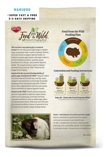 Alimento Kaytee Natural Food From The Wild Cuyo 1.8 Kg