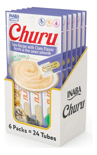 Premios Churu Para Gatos Snack Atún Con Almeja Caja Con 24pz