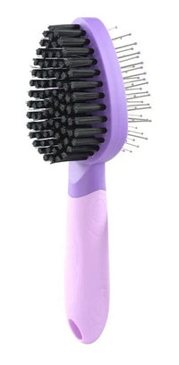 Cepillo Doble Para Gato Pelo Medio Y Largo Fancy Pets Expert Desenredador Y Alisador Con Doble Cara Para Grooming, Eliminación De Nudos, Pelo Suelto Y Brillo En El Pelaje Felino Morado