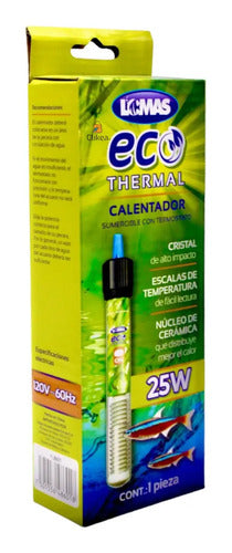Calentador Sumergible Con Termostato 25w Automático Pecera 25 W