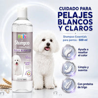 Shampoo Para Perro Essentials Pelo Blanco 500 Ml Mascotas Fragancia Coco