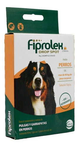 Fiprolex Drop Spot Pipeta Antipulgas Perros Mayores De 40 Kg