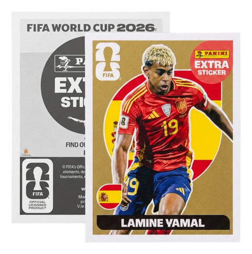 Extra Stickers Originales Panini Mundial 2026 A Elegir Lamine Yamal Oro 2026