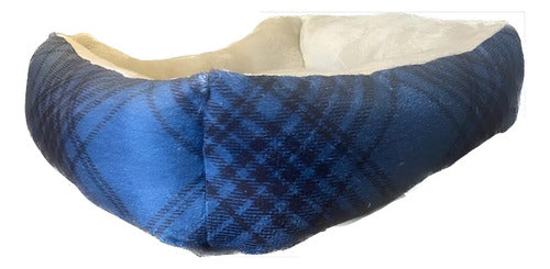 Cama Dmc Cozy Pet Extra Comfort Para Mascotas Con Estampado Azul Marino Azul/plata