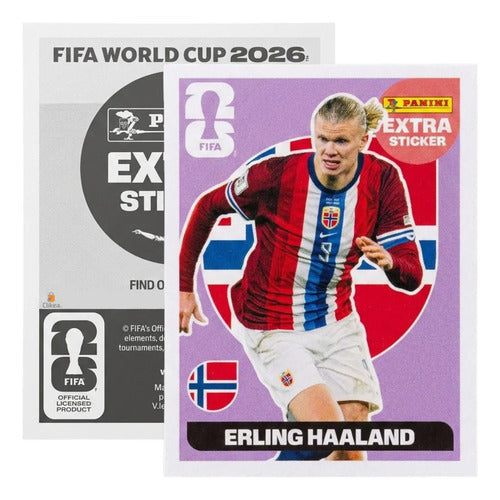Extra Stickers Originales Panini Mundial 2026 A Elegir Erling Haaland Morado 2026
