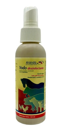 Yodo Desinfectante De Heridas 120 Ml Animales Spray Aranda
