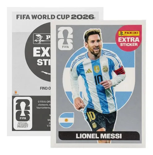 Extra Stickers Originales Panini Mundial 2026 A Elegir Lionel Messi Plata 2026