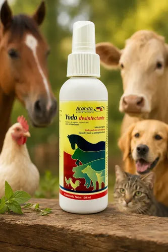 Yodo Desinfectante De Heridas 120 Ml Animales Spray Aranda