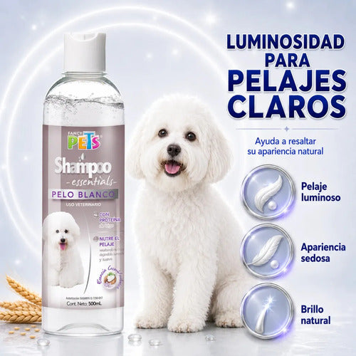 Shampoo Para Perro Essentials Pelo Blanco 500 Ml Mascotas Fragancia Coco