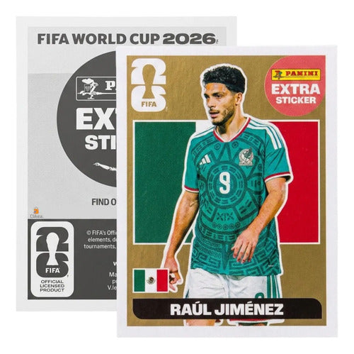 Extra Stickers Originales Panini Mundial 2026 A Elegir Raúl Jiménez Oro 2026