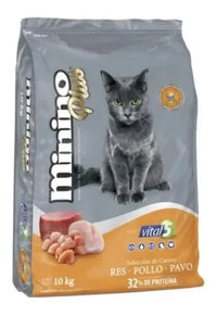 Alimento Minino Plus Para Gato Adulto En Bolsa De 10 Kg