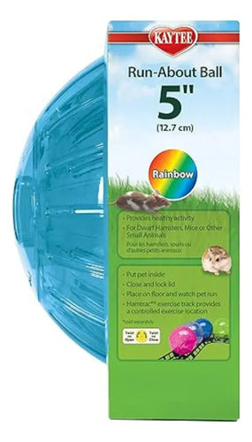 Pelota Kaytee Run-about Para Mascotas 5  12.7 Cm Azul Acero