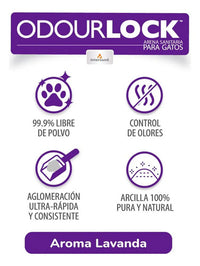 Arena Odourlock Aglutinante Para Gato Lavanda 11.35 Kg