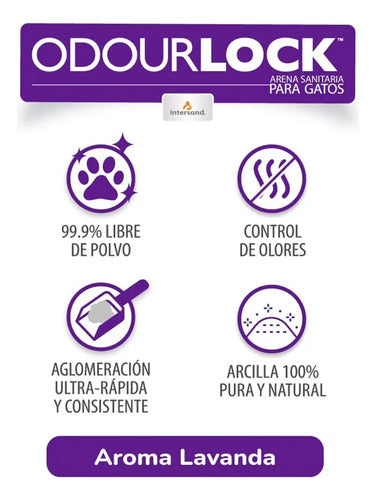 Arena Odourlock Aglutinante Para Gato Lavanda 11.35 Kg