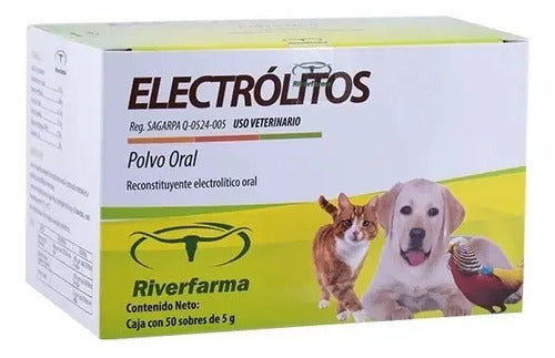Electrolitos 50 Sobres De 5 G Riverfarma Perro Gato Aves
