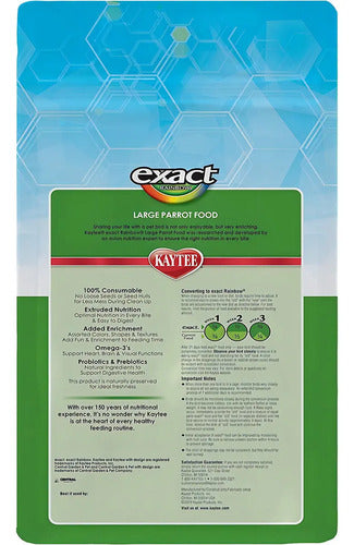 Alimento Guacamayas Kaytee Exact Rainbow Croquetas Nutrición 1.8 Kg