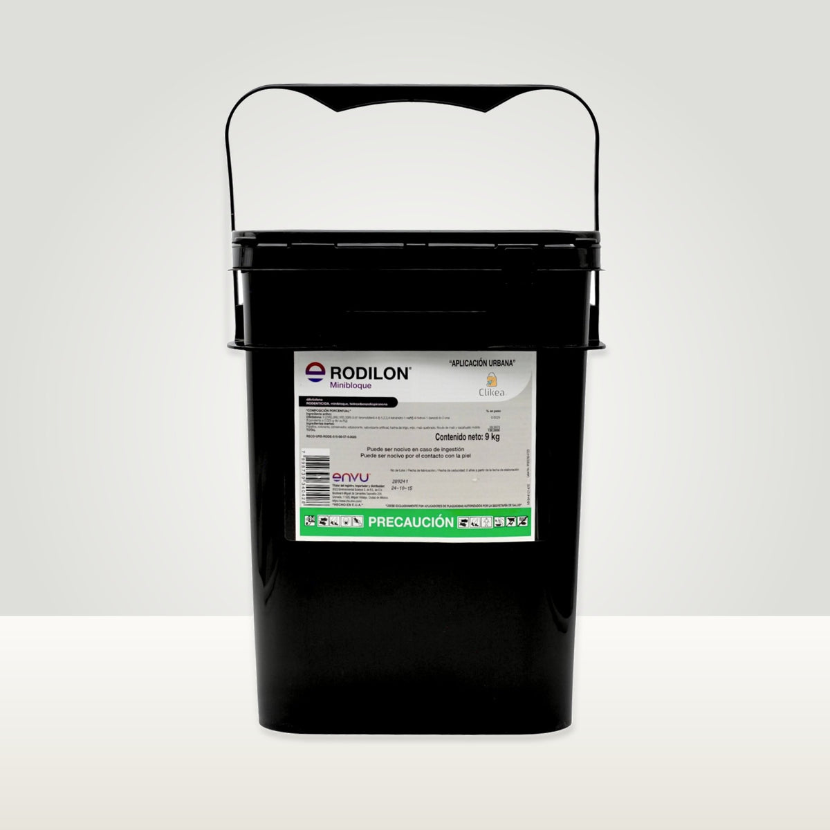Rodilon Minibloque Envu 9 kg — cubeta completa en contexto neutro de estudio