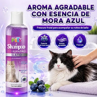 Shampoo Para Gato Essentials Fancy Pets 250 Ml, Limpieza Profunda Para Todo Tipo De Pelo, Suaviza, Hidrata, Ayuda Al Cepillado Y Deja Aroma A Mora Azul