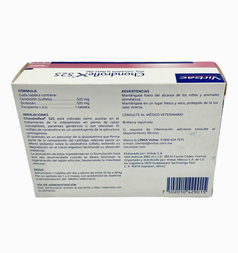 Chondroflex 525 Virbac Para Perro 25-40 Kg 30 Tabletas