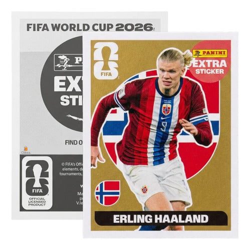 Extra Stickers Originales Panini Mundial 2026 A Elegir Erling Haaland Oro 2026