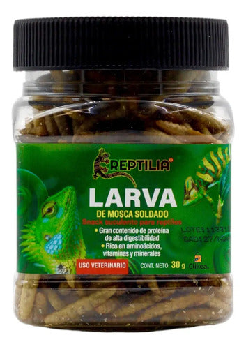 Larva De Mosca Soldado Para Reptiles 30 Gramos Reptilia